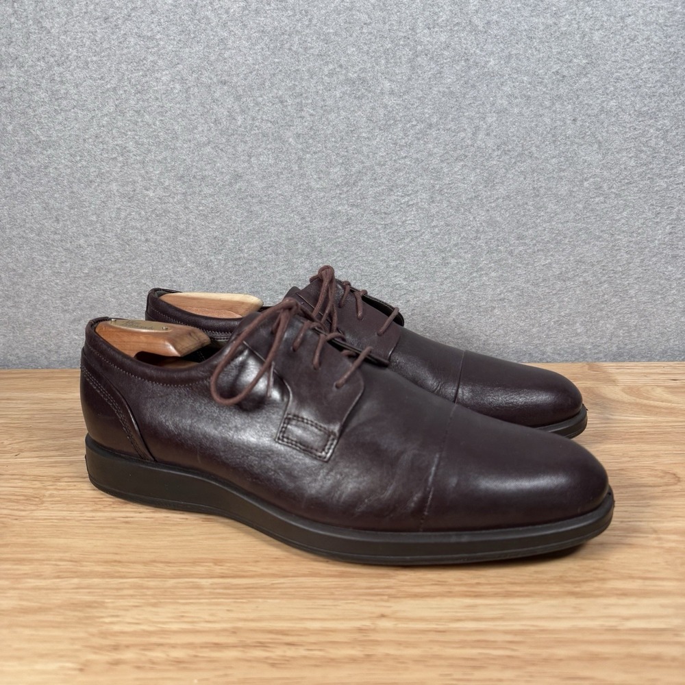 Ecco Men's 10-10.5 Size Jared Modern Oxford maroon black Leather Shoes 44